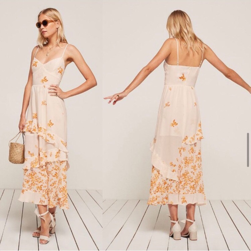 Reformation Sasha yellow floral dress